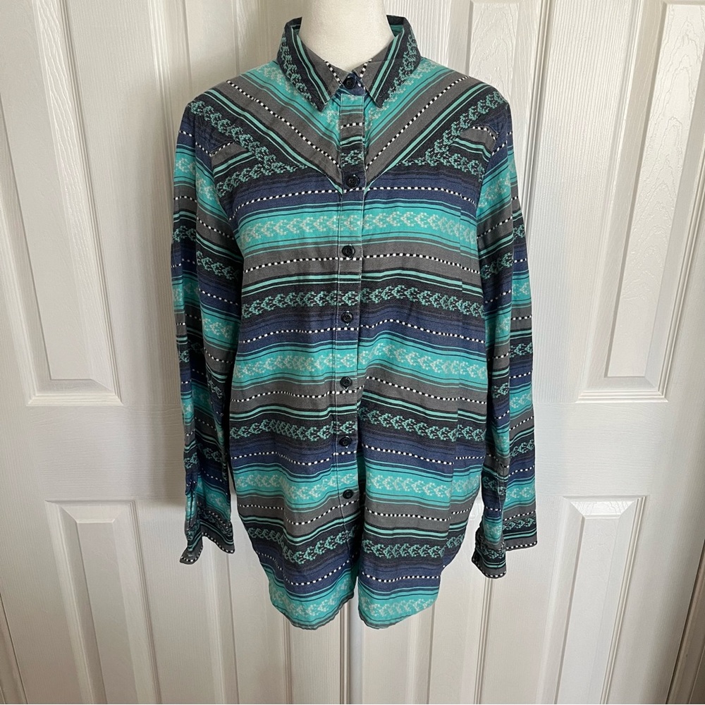 Ariat April LS Shirt Multi Color Southwestern Stripe Cotton Western Top 10036325